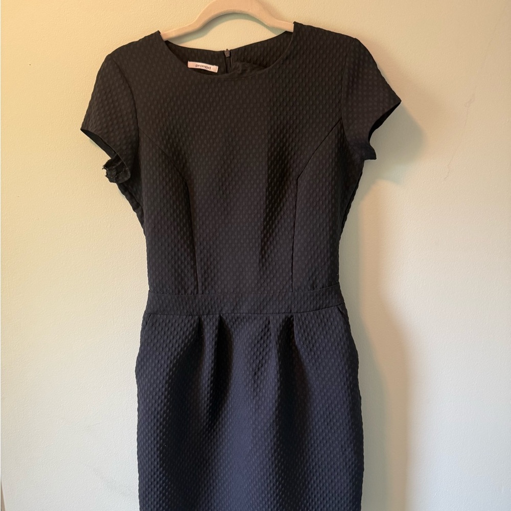 Promod Black Sheath Mini Dress Scoop Neck
